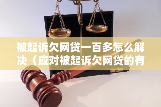 被起诉欠网贷一百多怎么解决（应对被起诉欠网贷的有效方法）