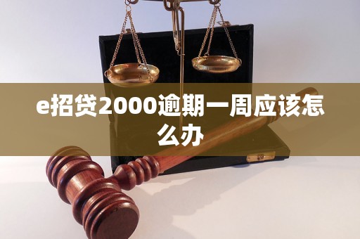 e招贷2000逾期一周应该怎么办