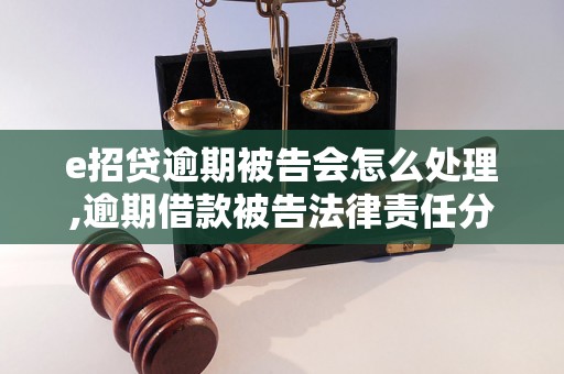 e招贷逾期被告会怎么处理,逾期借款被告法律责任分析