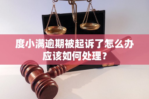 度小满逾期被起诉了怎么办应该如何处理？