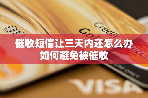 催收短信让三天内还怎么办如何避免被催收