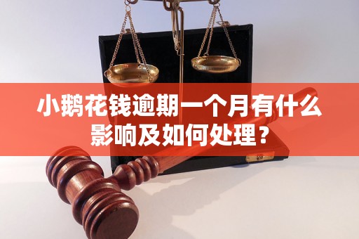 小鹅花钱逾期一个月有什么影响及如何处理？