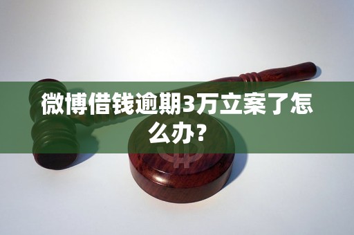 微博借钱逾期3万立案了怎么办？