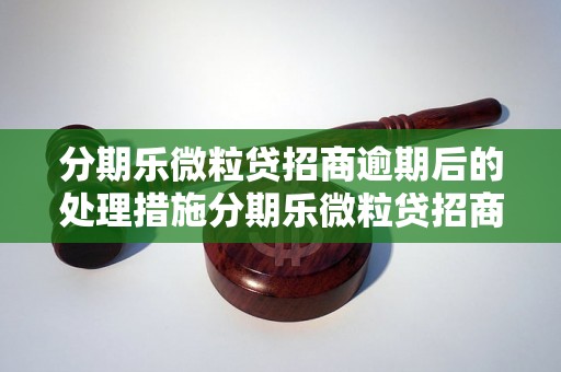 分期乐微粒贷招商逾期后的处理措施分期乐微粒贷招商逾期罚息计算方法