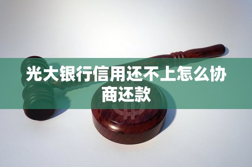 光大银行信用还不上怎么协商还款