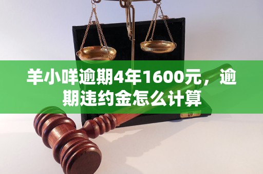 羊小咩逾期4年1600元，逾期违约金怎么计算