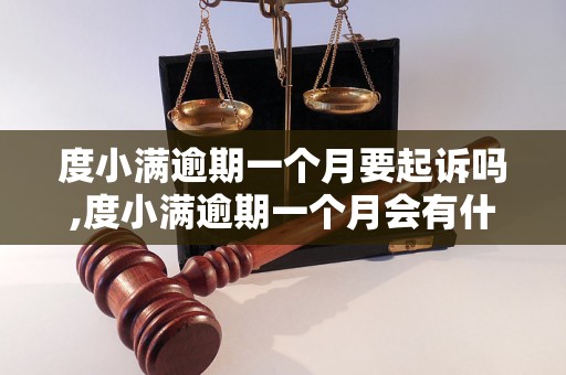 度小满逾期一个月要起诉吗,度小满逾期一个月会有什么后果