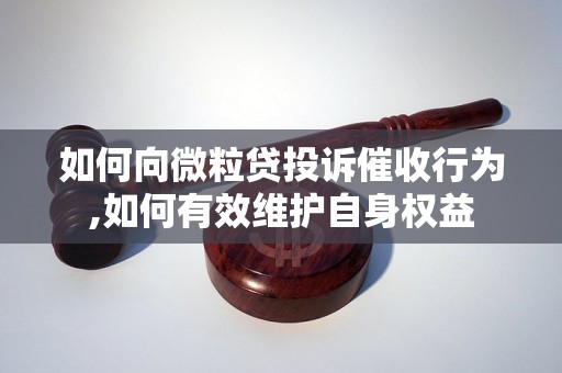 如何向微粒贷投诉催收行为,如何有效维护自身权益