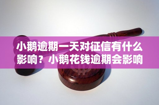 小鹅逾期一天对征信有什么影响？小鹅花钱逾期会影响征信吗？