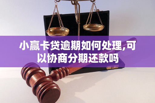 小赢卡贷逾期如何处理,可以协商分期还款吗