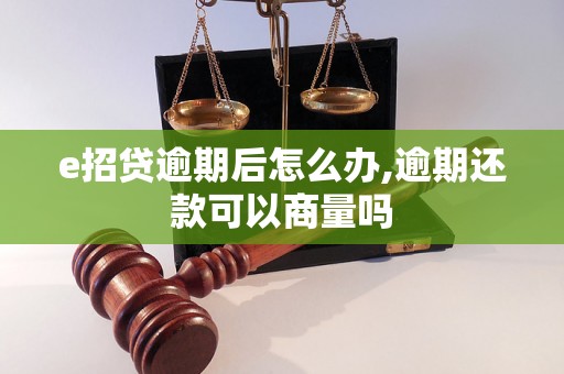 e招贷逾期后怎么办,逾期还款可以商量吗