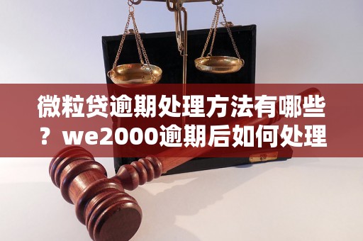 微粒贷逾期处理方法有哪些？we2000逾期后如何处理？