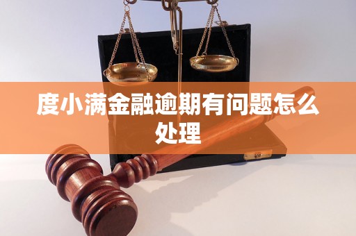 度小满金融逾期有问题怎么处理