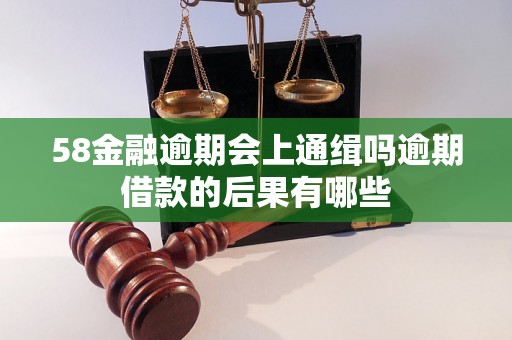 58金融逾期会上通缉吗逾期借款的后果有哪些