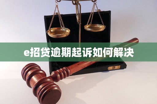 e招贷逾期起诉如何解决