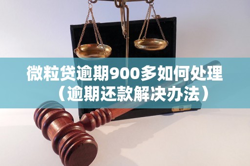 微粒贷逾期900多如何处理（逾期还款解决办法）