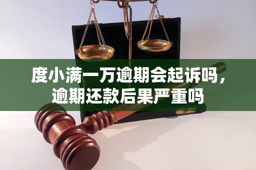 度小满一万逾期会起诉吗，逾期还款后果严重吗