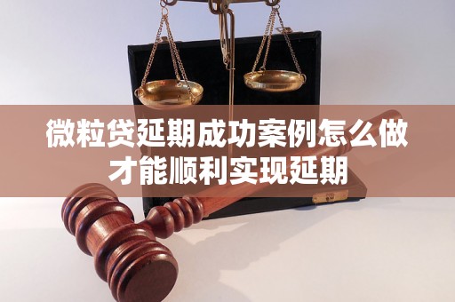 微粒贷延期成功案例怎么做才能顺利实现延期