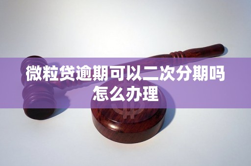 微粒贷逾期可以二次分期吗怎么办理