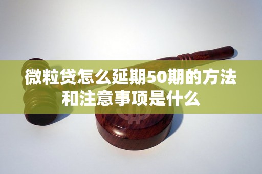 微粒贷怎么延期50期的方法和注意事项是什么