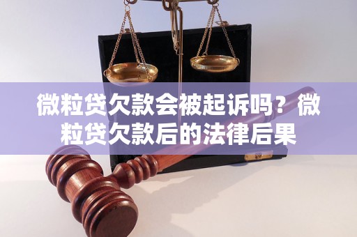 微粒贷欠款会被起诉吗？微粒贷欠款后的法律后果