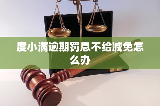 度小满逾期罚息不给减免怎么办