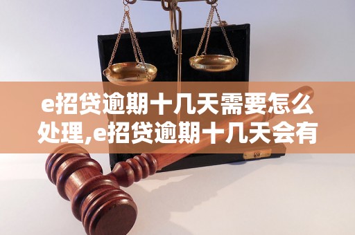 e招贷逾期十几天需要怎么处理,e招贷逾期十几天会有什么后果