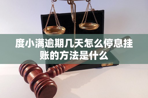 度小满逾期几天怎么停息挂账的方法是什么