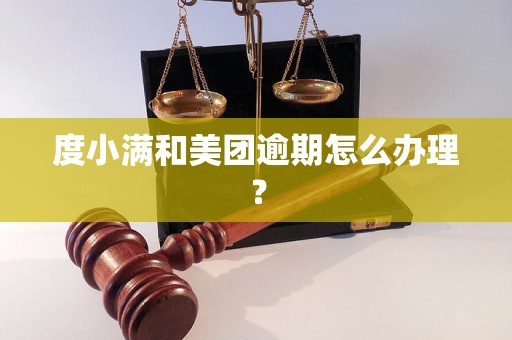 度小满和美团逾期怎么办理？