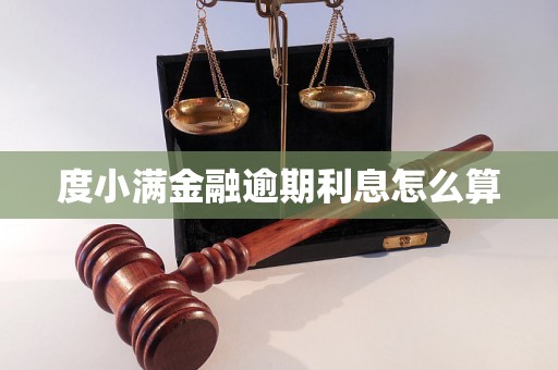 度小满金融逾期利息怎么算