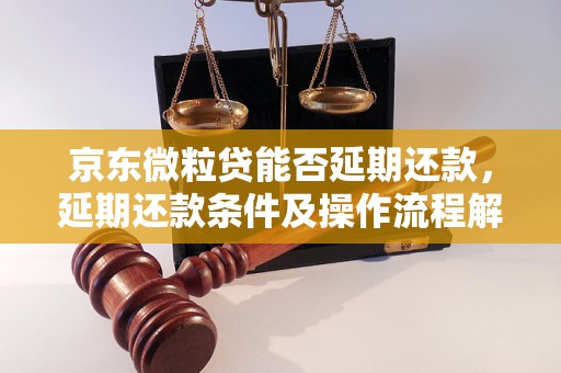 京东微粒贷能否延期还款，延期还款条件及操作流程解析