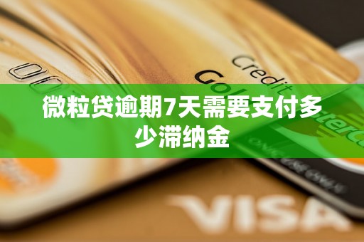 微粒贷逾期7天需要支付多少滞纳金