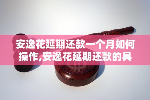 安逸花延期还款一个月如何操作,安逸花延期还款的具体流程