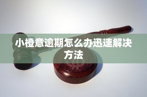 小橙意逾期怎么办迅速解决方法