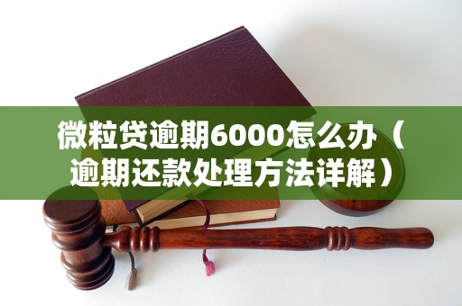 微粒贷逾期6000怎么办（逾期还款处理方法详解）