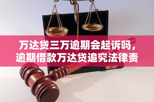 万达贷三万逾期会起诉吗，逾期借款万达贷追究法律责任吗