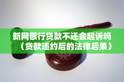 新网银行贷款不还会起诉吗（贷款违约后的法律后果）