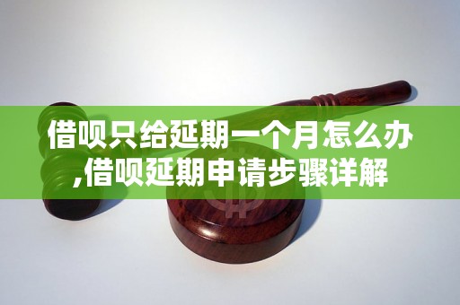 借呗只给延期一个月怎么办,借呗延期申请步骤详解