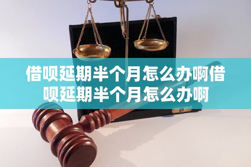 借呗延期半个月怎么办啊借呗延期半个月怎么办啊