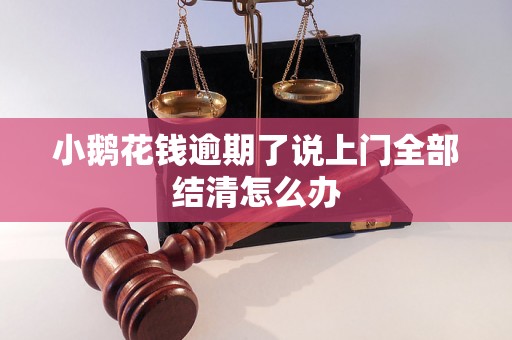 小鹅花钱逾期了说上门全部结清怎么办