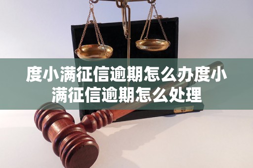 度小满征信逾期怎么办度小满征信逾期怎么处理