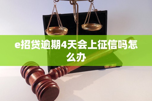 e招贷逾期4天会上征信吗怎么办