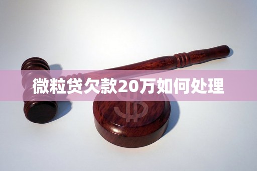 微粒贷欠款20万如何处理