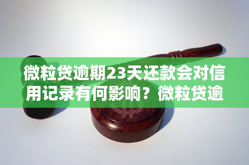 微粒贷逾期23天还款会对信用记录有何影响？微粒贷逾期还款的后果及处理方法详解