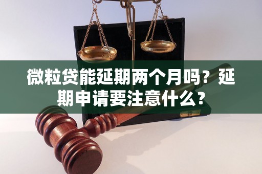 微粒贷能延期两个月吗？延期申请要注意什么？