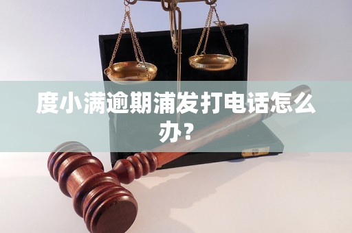 度小满逾期浦发打电话怎么办？