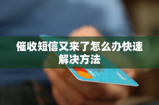 催收短信又来了怎么办快速解决方法