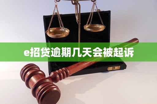 e招贷逾期几天会被起诉