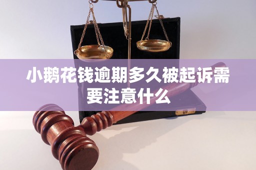 小鹅花钱逾期多久被起诉需要注意什么