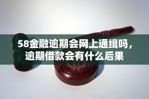 58金融逾期会网上通缉吗，逾期借款会有什么后果